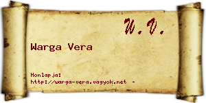 Warga Vera névjegykártya